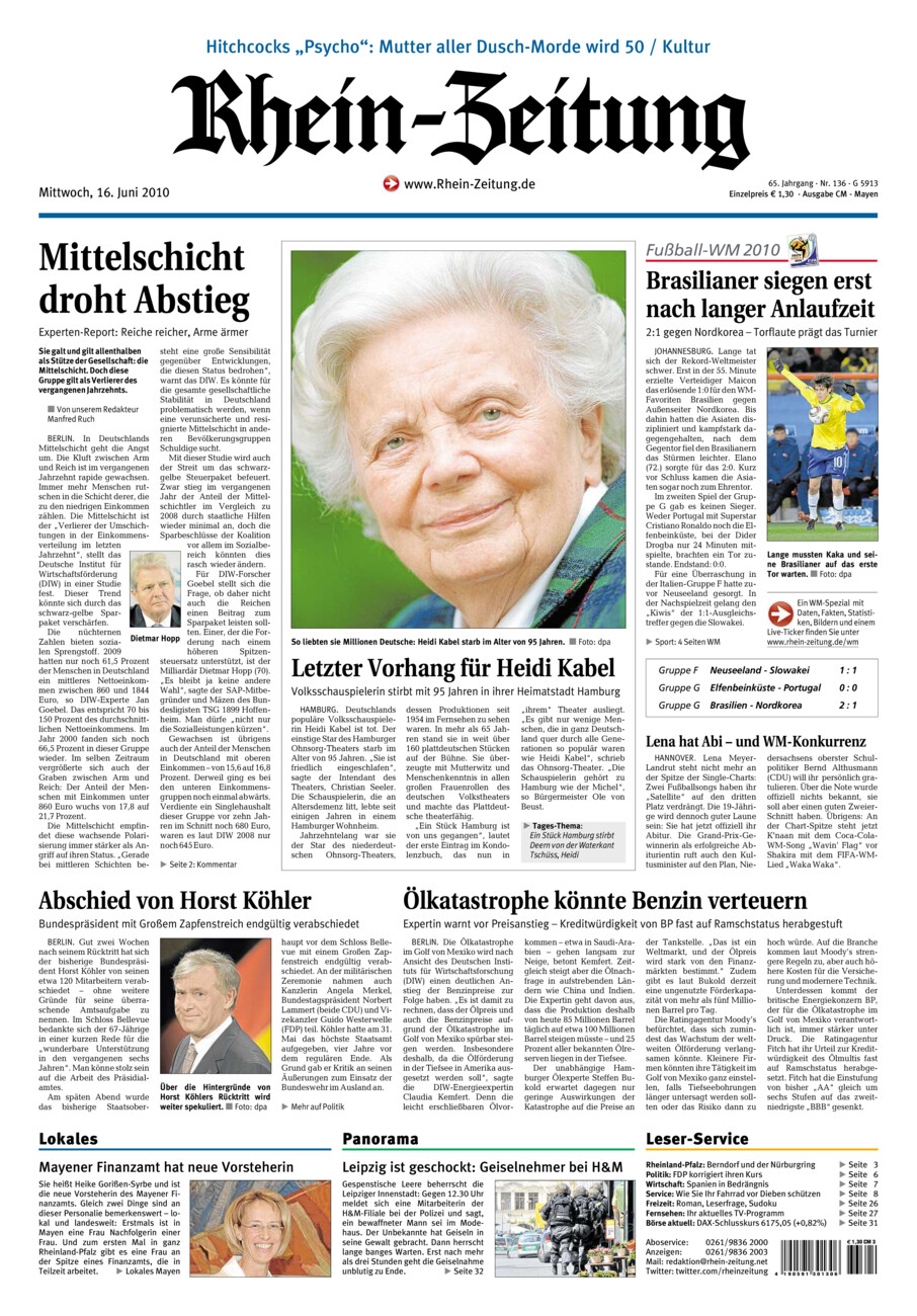 Rhein-Zeitung Andernach & Mayen vom Mittwoch, 16.06.2010