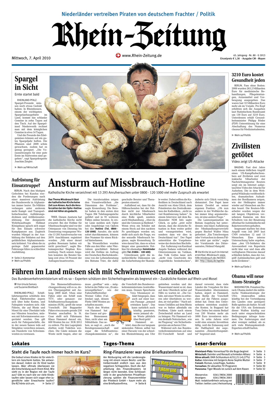 Rhein-Zeitung Andernach & Mayen vom Mittwoch, 07.04.2010