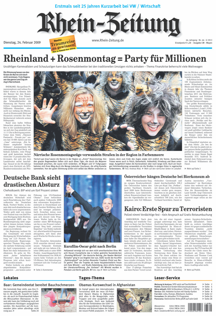 Rhein-Zeitung Andernach & Mayen vom Dienstag, 24.02.2009