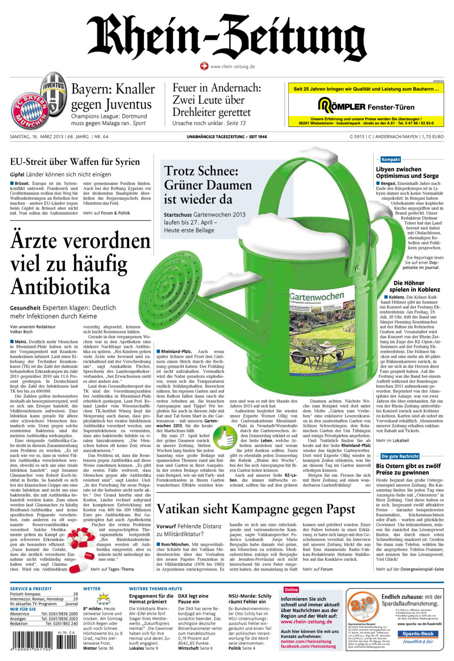 Rhein-Zeitung Andernach & Mayen vom Samstag, 16.03.2013