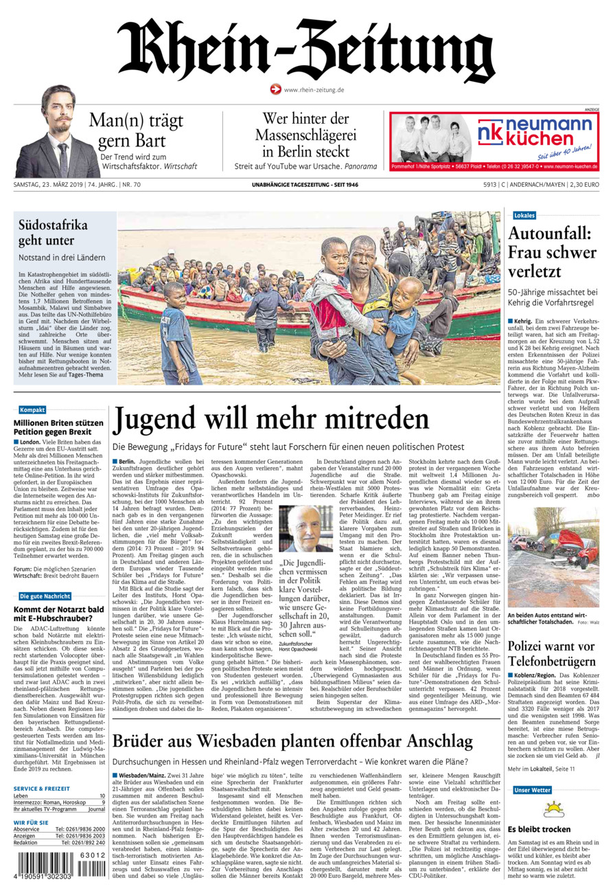 Rhein-Zeitung Andernach & Mayen vom Samstag, 23.03.2019