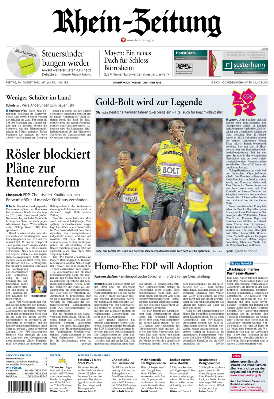 Rhein-Zeitung Andernach & Mayen vom Freitag, 10.08.2012
