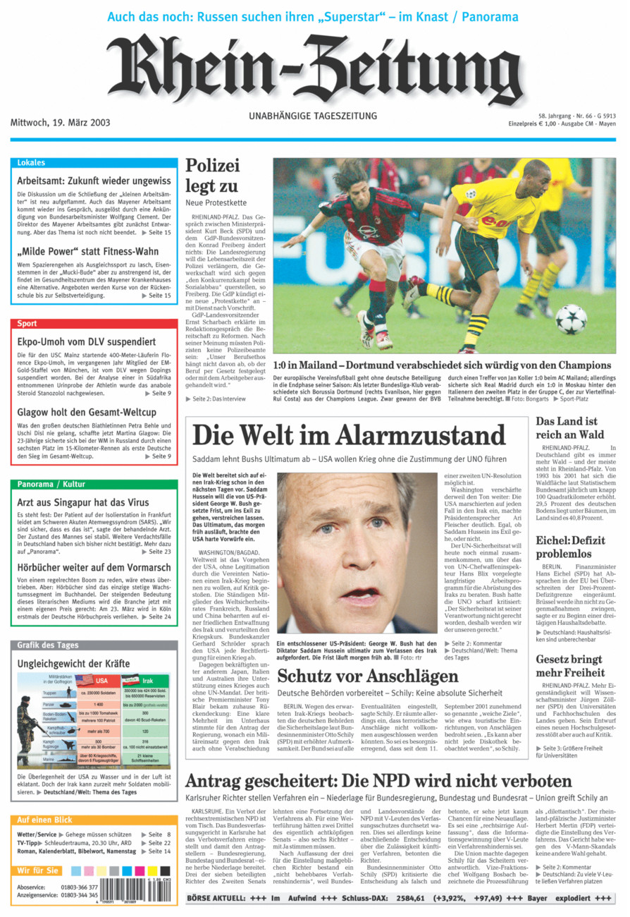 Rhein-Zeitung Andernach & Mayen vom Mittwoch, 19.03.2003