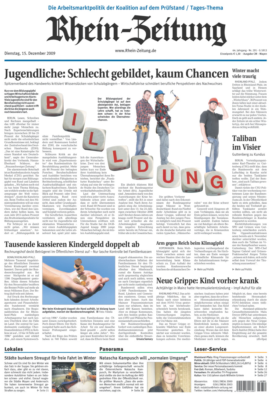 Rhein-Zeitung Andernach & Mayen vom Dienstag, 15.12.2009