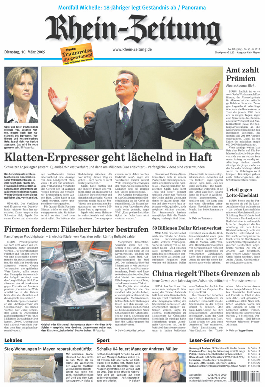 Rhein-Zeitung Andernach & Mayen vom Dienstag, 10.03.2009