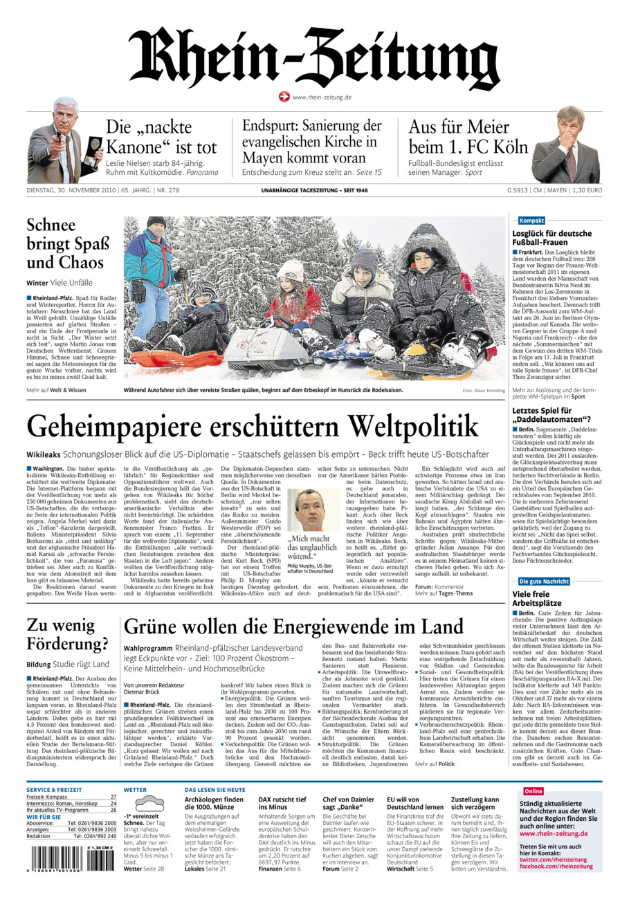 Rhein-Zeitung Andernach & Mayen vom Dienstag, 30.11.2010