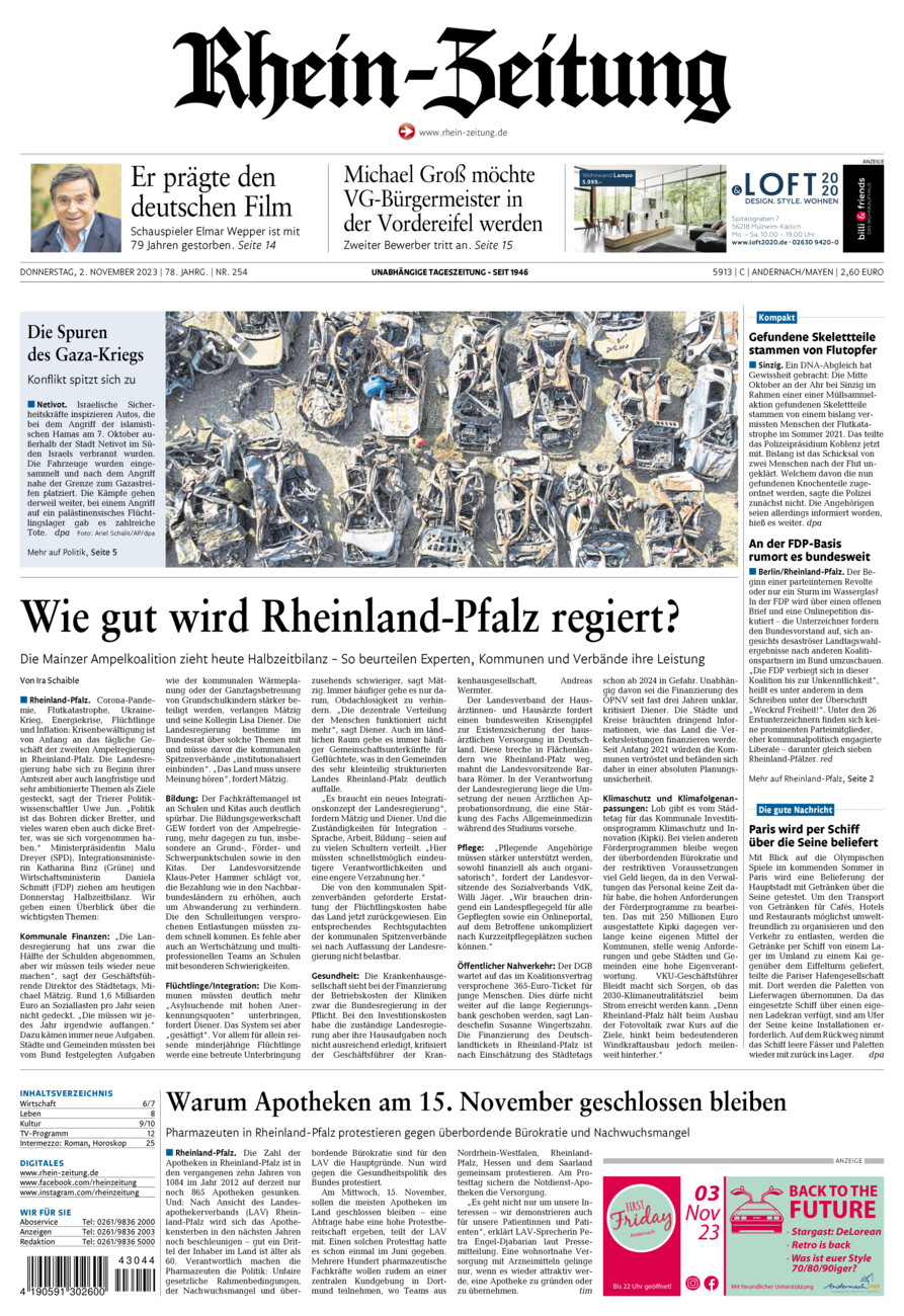 Rhein-Zeitung Andernach & Mayen vom Donnerstag, 02.11.2023