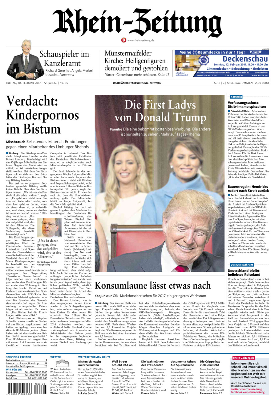 Rhein-Zeitung Andernach & Mayen vom Freitag, 10.02.2017