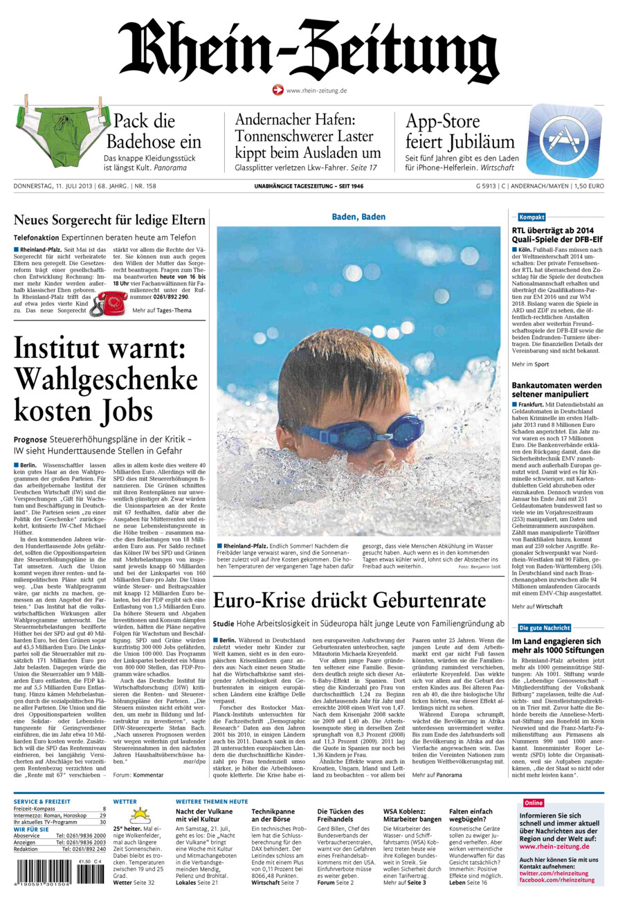 Rhein-Zeitung Andernach & Mayen vom Donnerstag, 11.07.2013