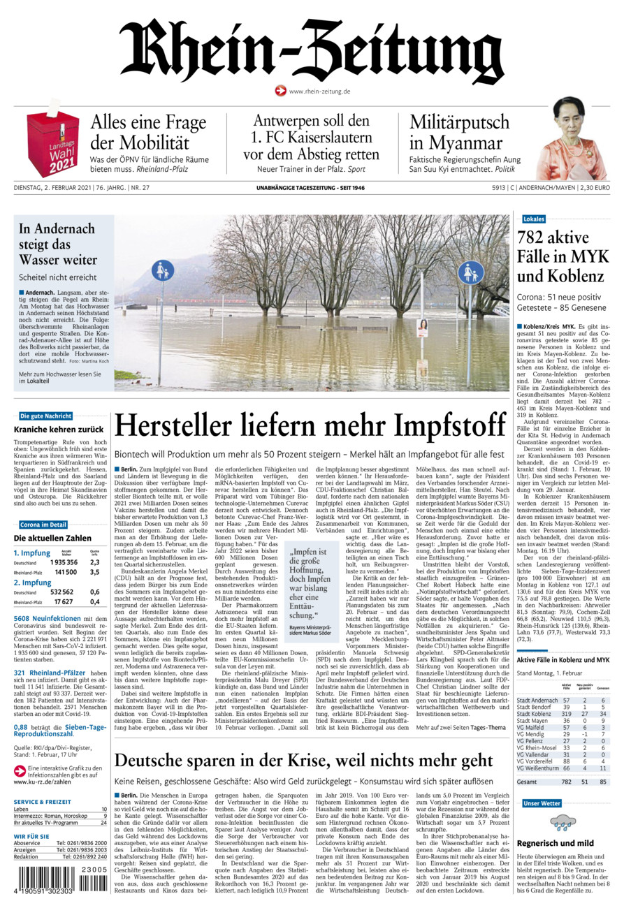 Rhein-Zeitung Andernach & Mayen vom Dienstag, 02.02.2021