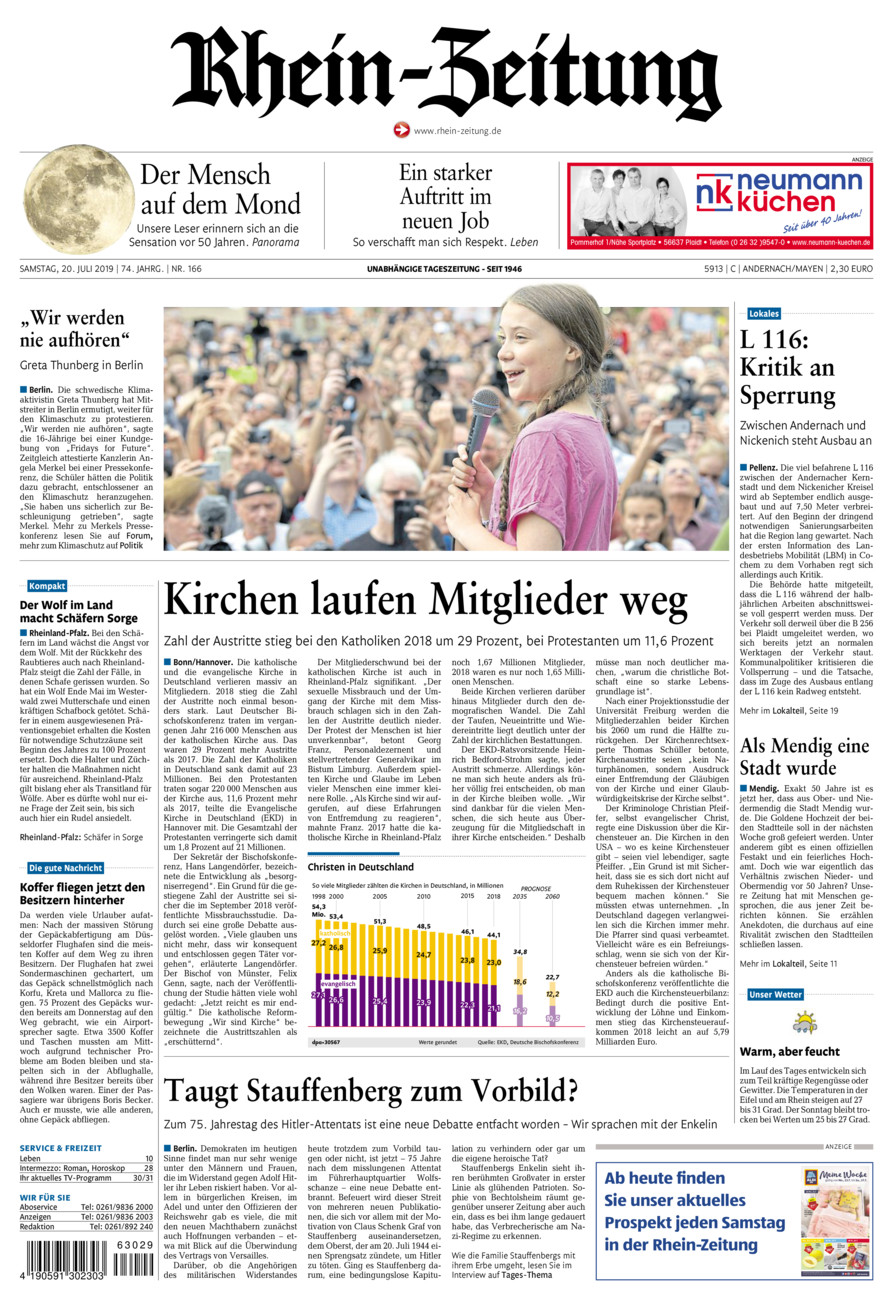 Rhein-Zeitung Andernach & Mayen vom Samstag, 20.07.2019