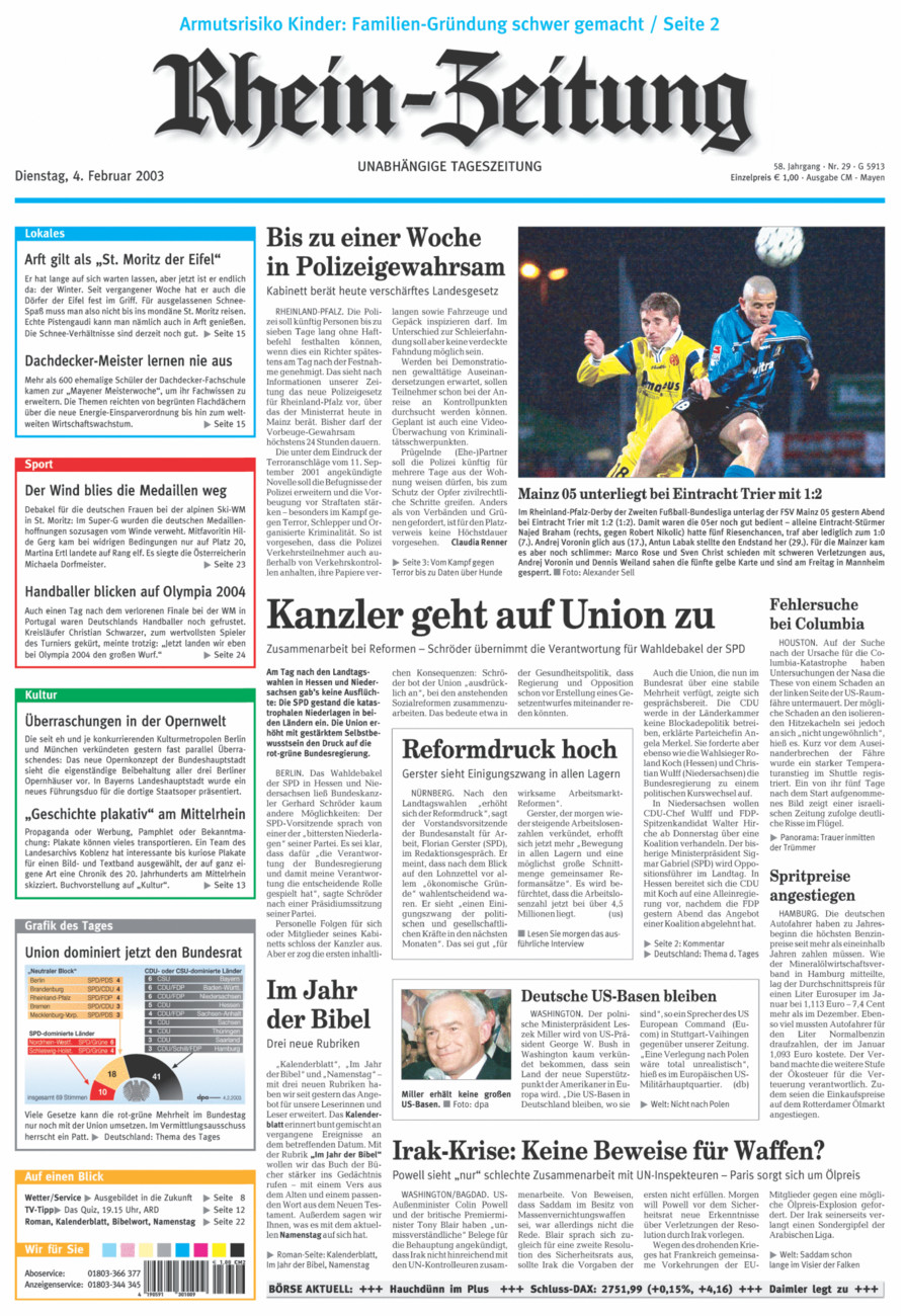 Rhein-Zeitung Andernach & Mayen vom Dienstag, 04.02.2003