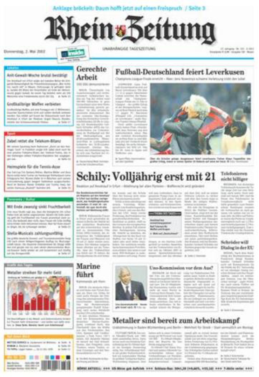 Rhein-Zeitung Andernach & Mayen vom Donnerstag, 02.05.2002