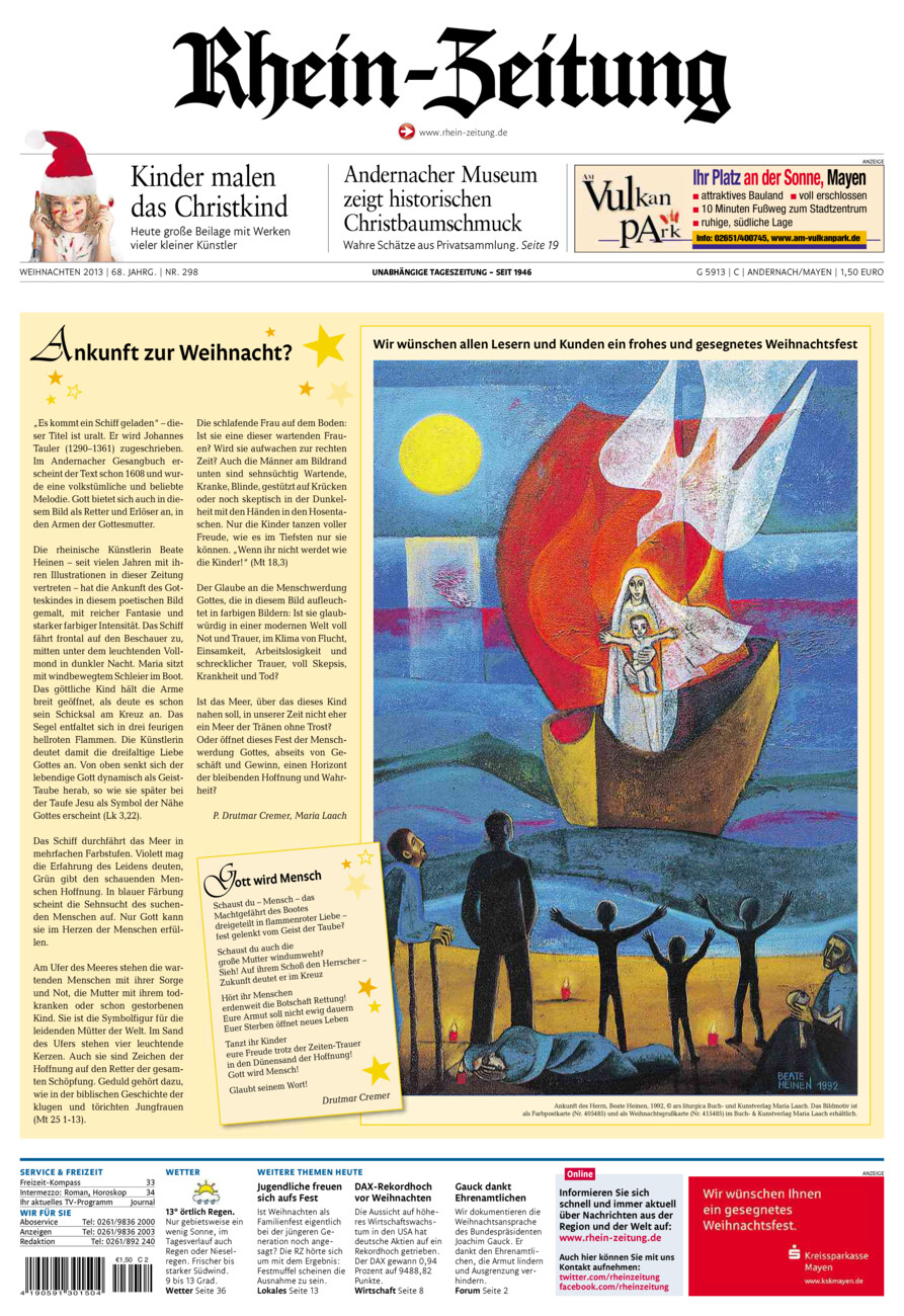 Rhein-Zeitung Andernach & Mayen vom Dienstag, 24.12.2013