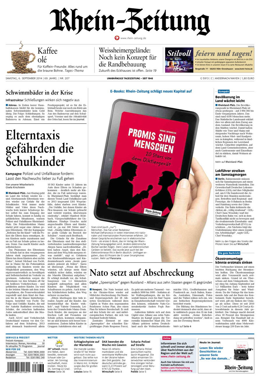 Rhein-Zeitung Andernach & Mayen vom Samstag, 06.09.2014
