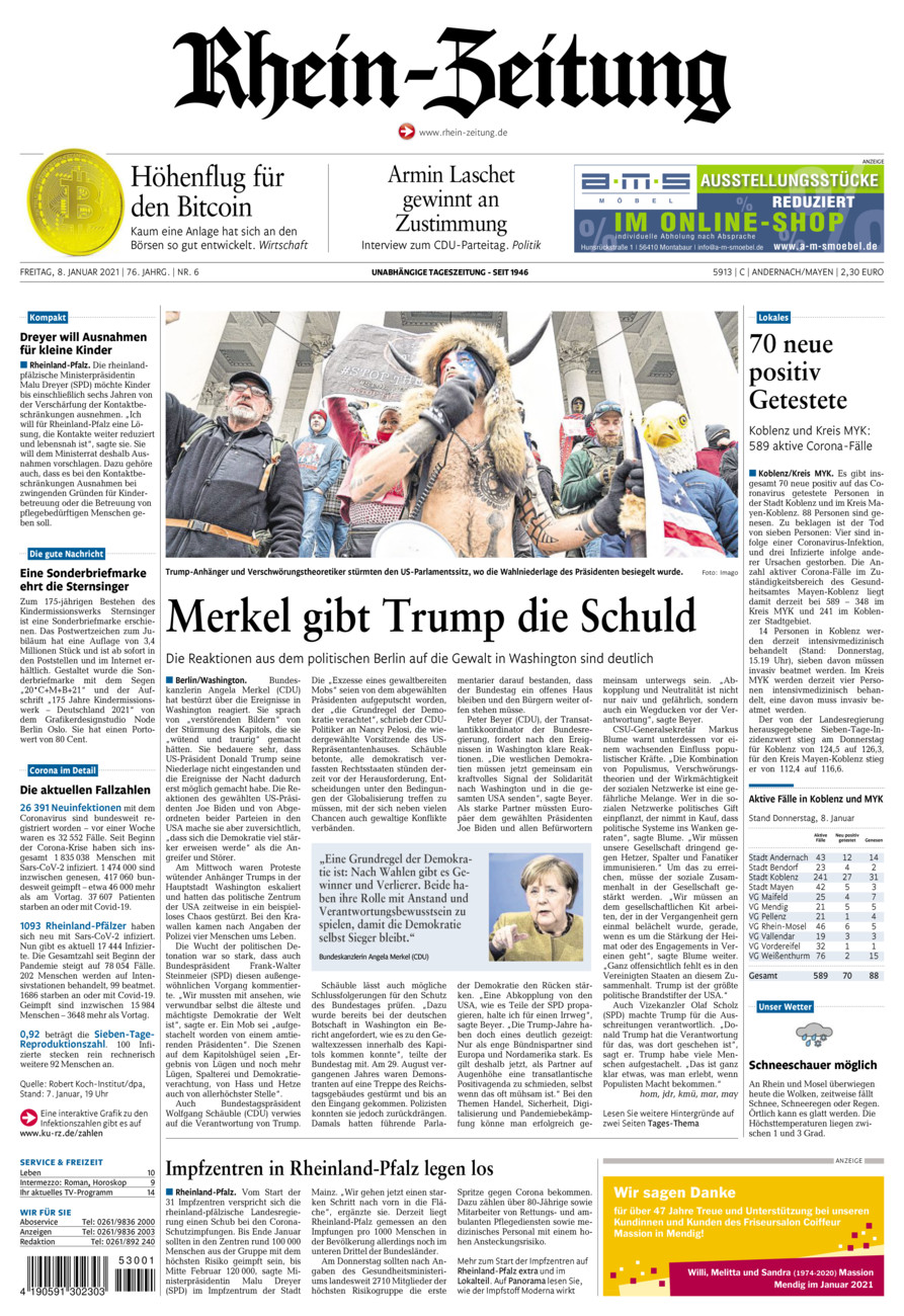 Rhein-Zeitung Andernach & Mayen vom Freitag, 08.01.2021