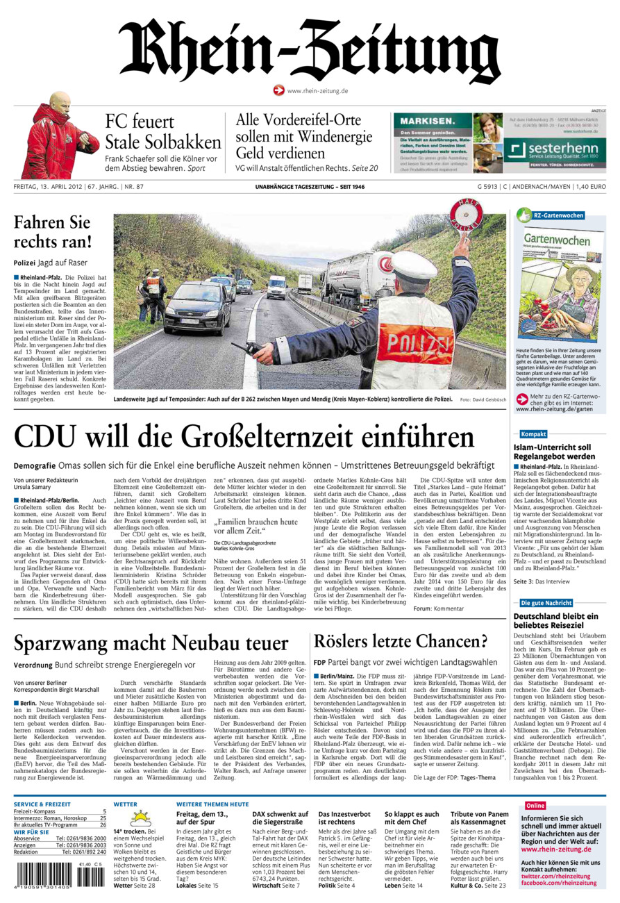 Rhein-Zeitung Andernach & Mayen vom Freitag, 13.04.2012