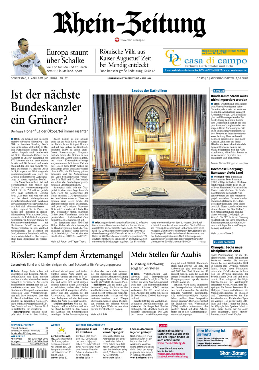 Rhein-Zeitung Andernach & Mayen vom Donnerstag, 07.04.2011