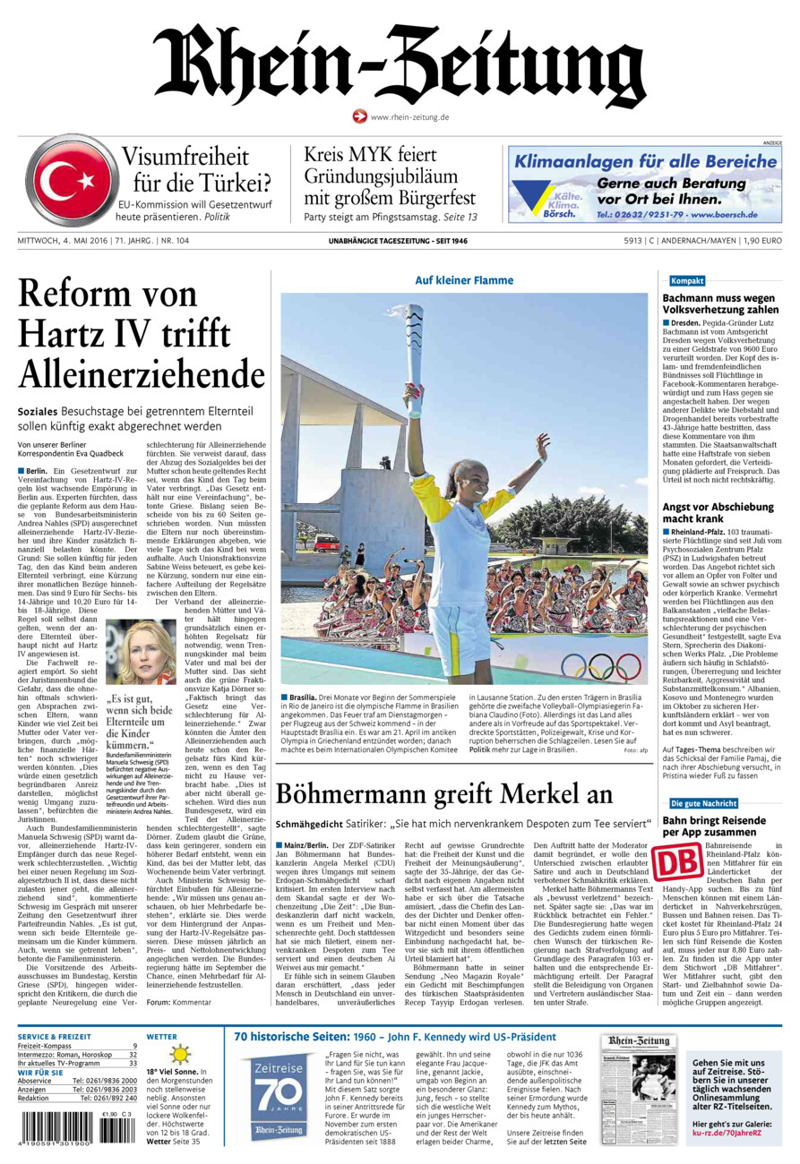 Rhein-Zeitung Andernach & Mayen vom Mittwoch, 04.05.2016