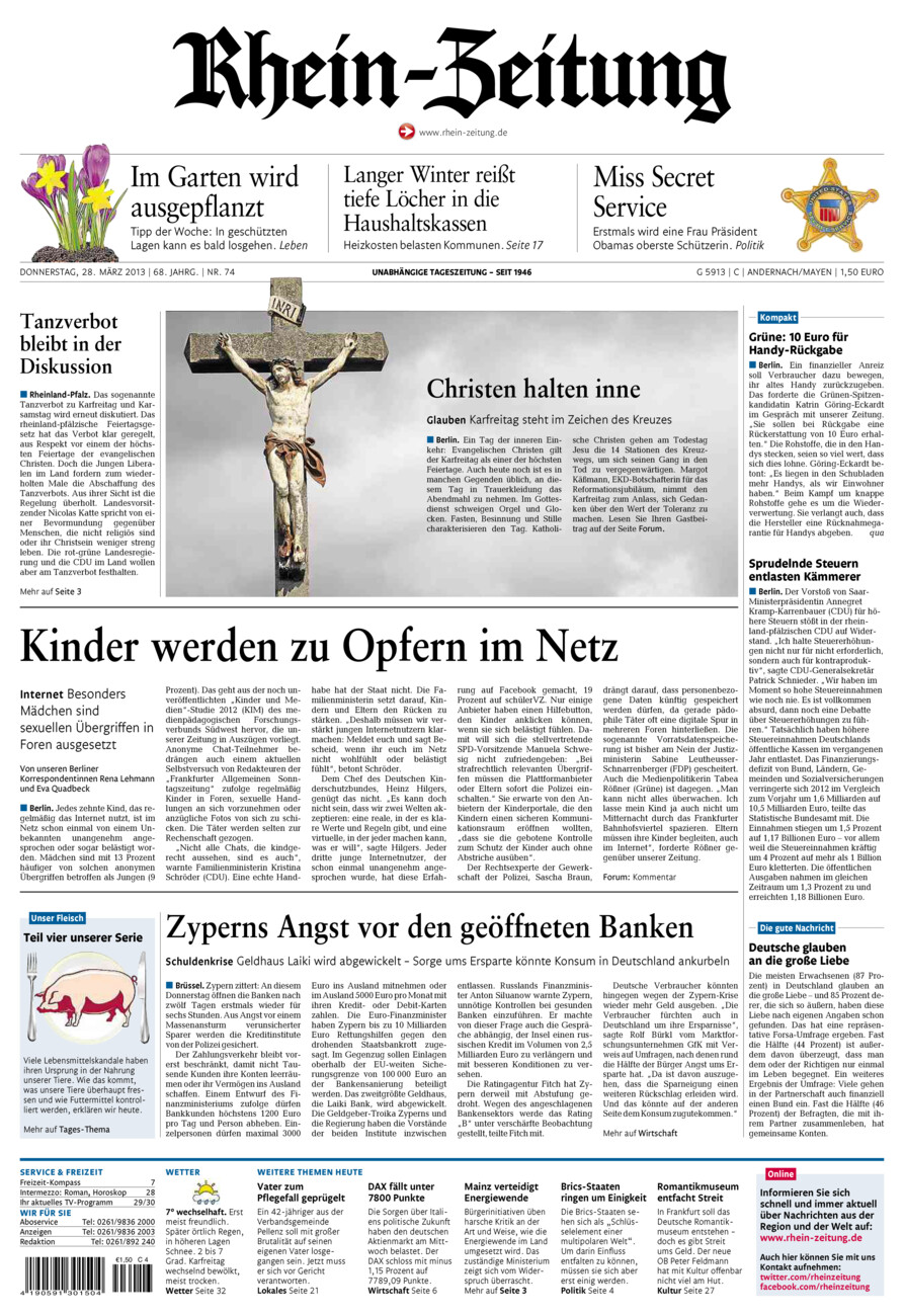 Rhein-Zeitung Andernach & Mayen vom Donnerstag, 28.03.2013