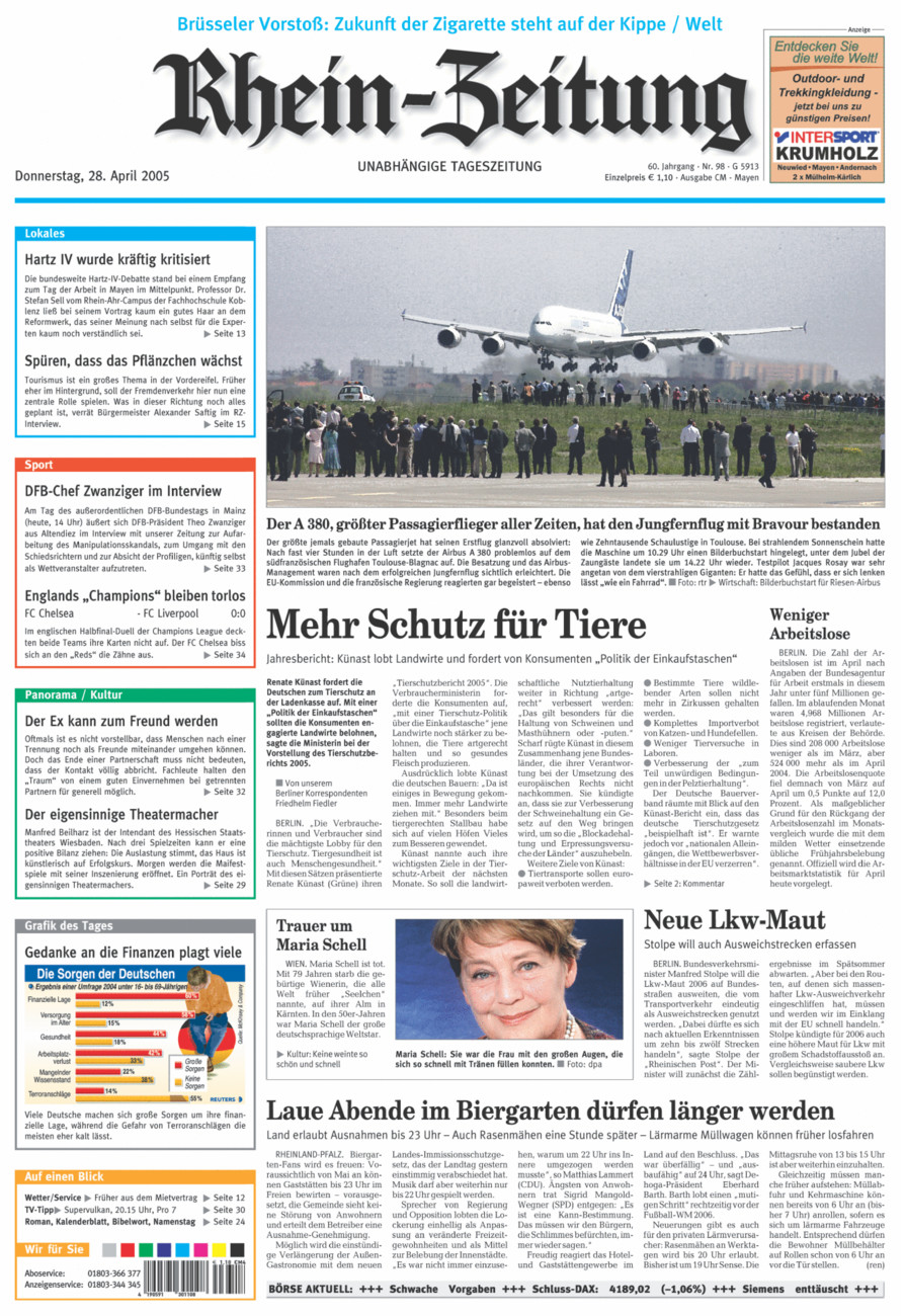 Rhein-Zeitung Andernach & Mayen vom Donnerstag, 28.04.2005