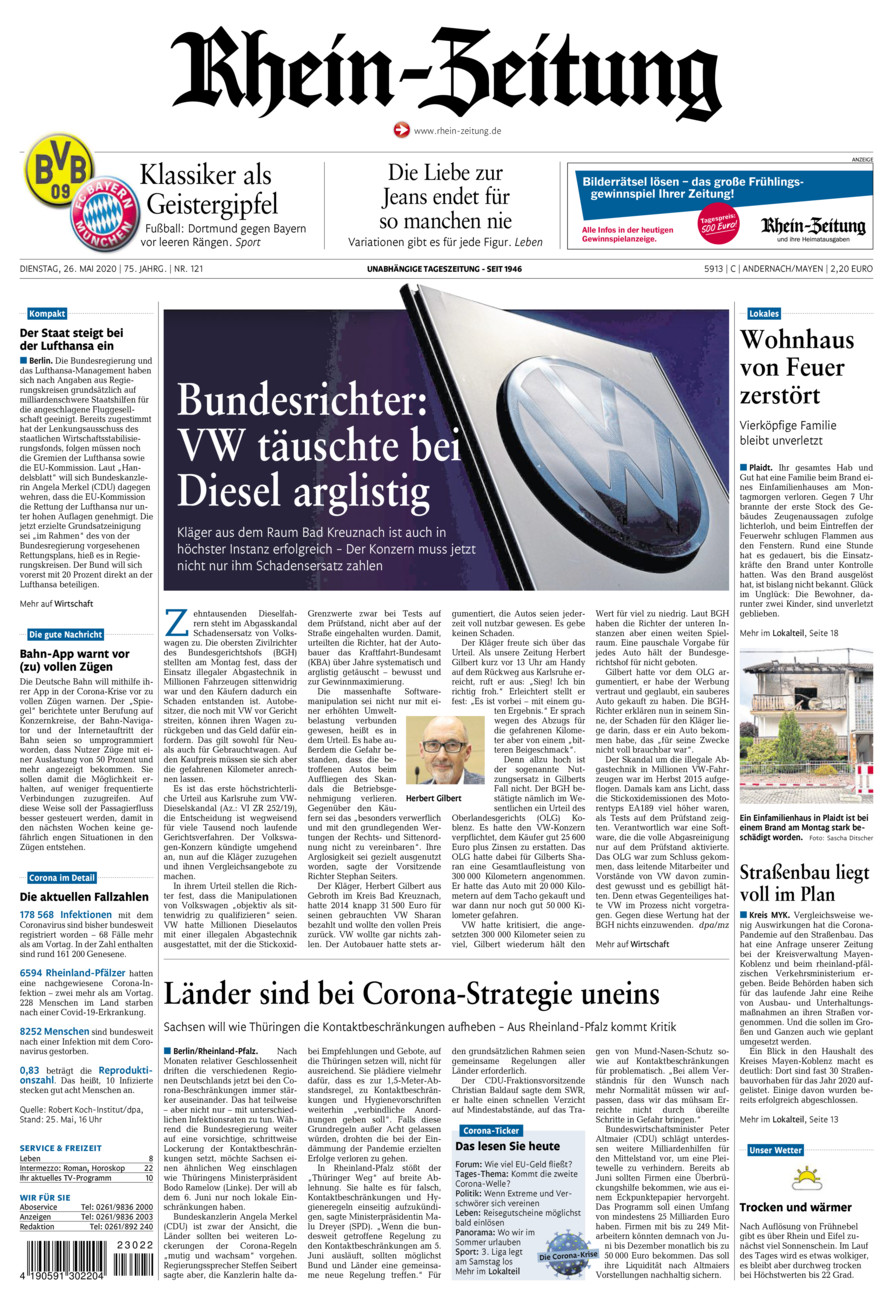 Rhein-Zeitung Andernach & Mayen vom Dienstag, 26.05.2020
