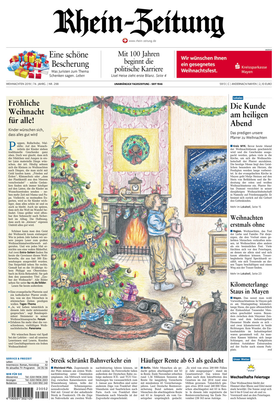 Rhein-Zeitung Andernach & Mayen vom Dienstag, 24.12.2019