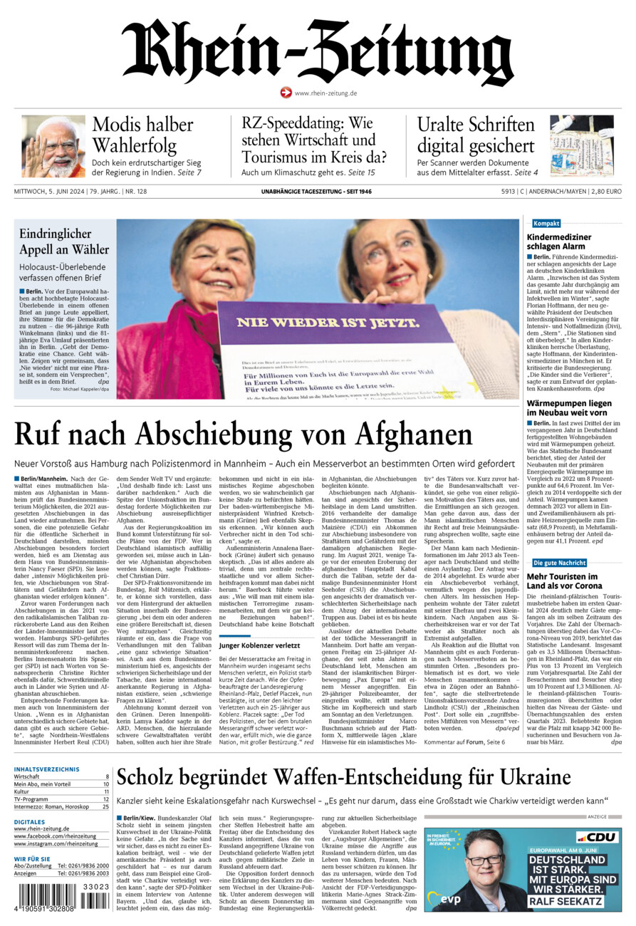 Rhein-Zeitung Andernach & Mayen vom Mittwoch, 05.06.2024