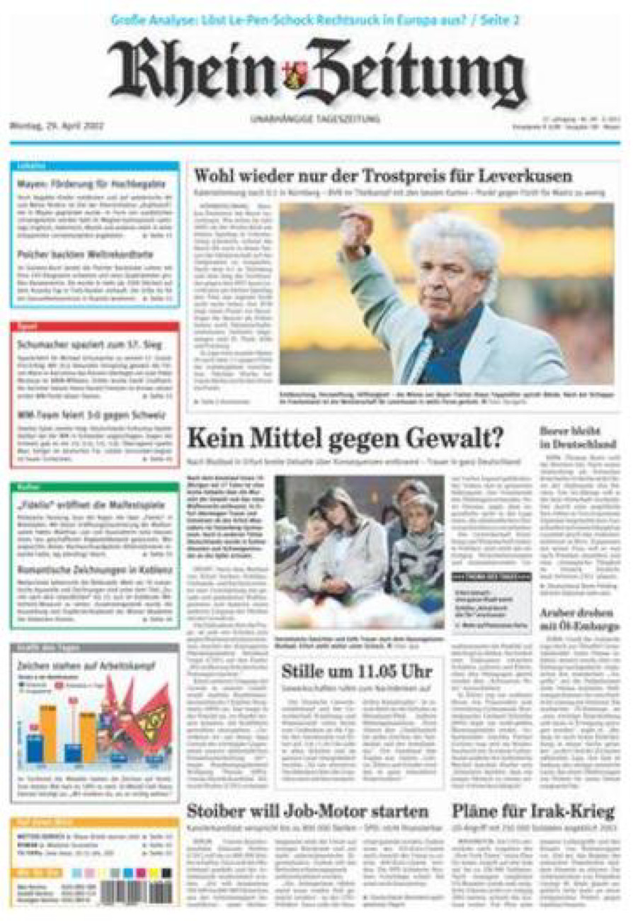 Rhein-Zeitung Andernach & Mayen vom Montag, 29.04.2002