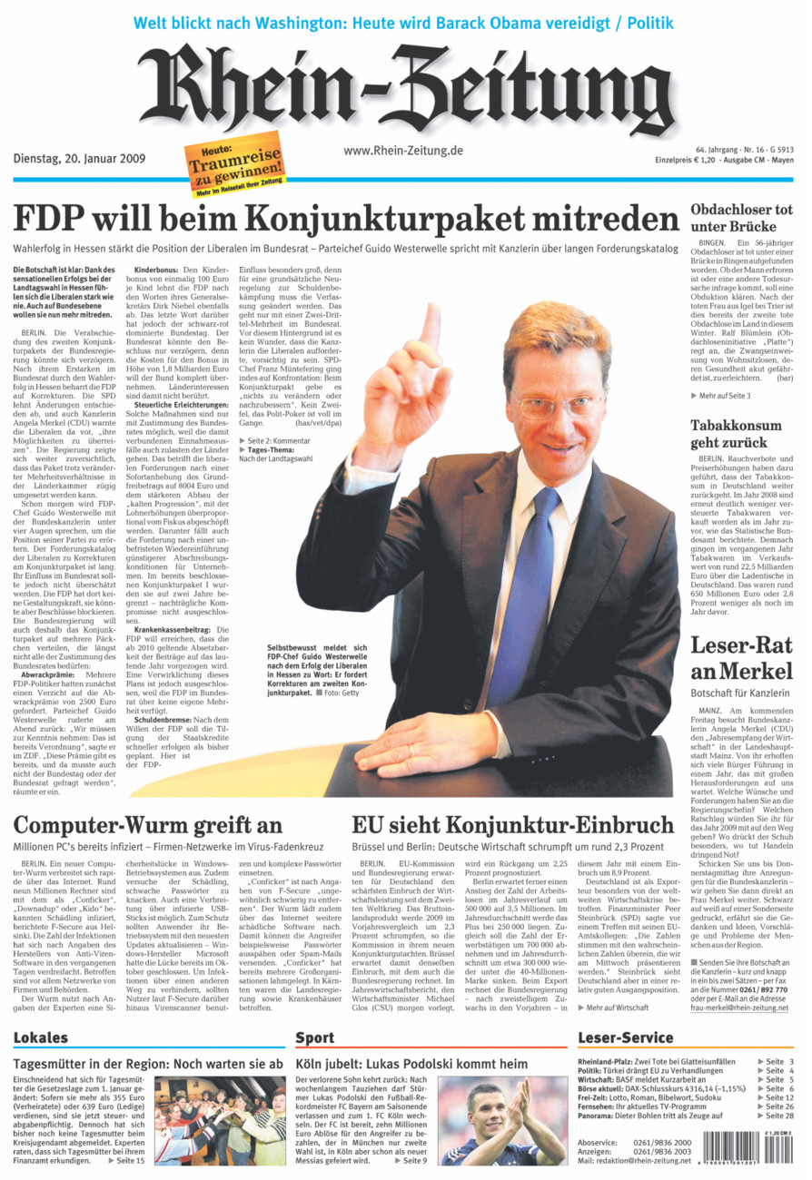Rhein-Zeitung Andernach & Mayen vom Dienstag, 20.01.2009
