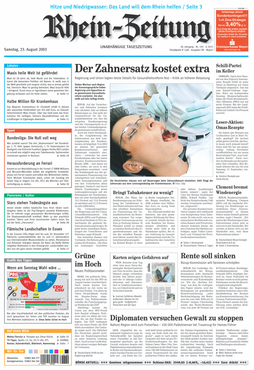 Rhein-Zeitung Andernach & Mayen vom Samstag, 23.08.2003