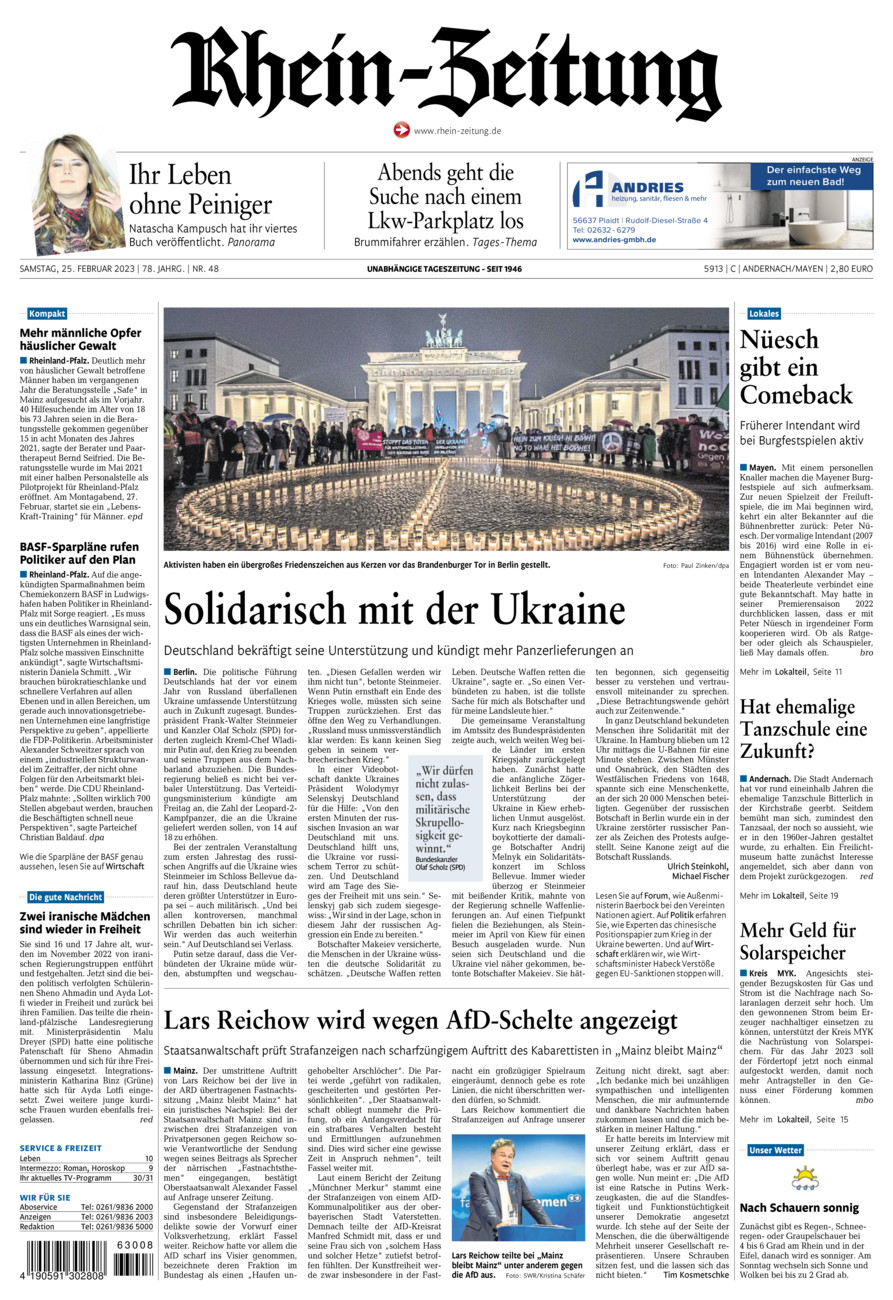 Rhein-Zeitung Andernach & Mayen vom Samstag, 25.02.2023