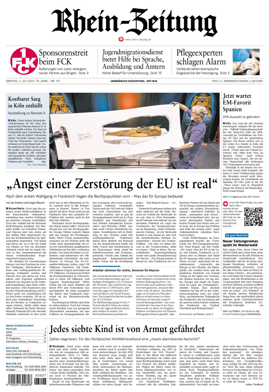 Rhein-Zeitung Andernach & Mayen vom Dienstag, 02.07.2024