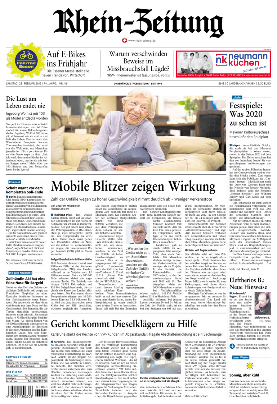 Rhein-Zeitung Andernach & Mayen vom Samstag, 23.02.2019