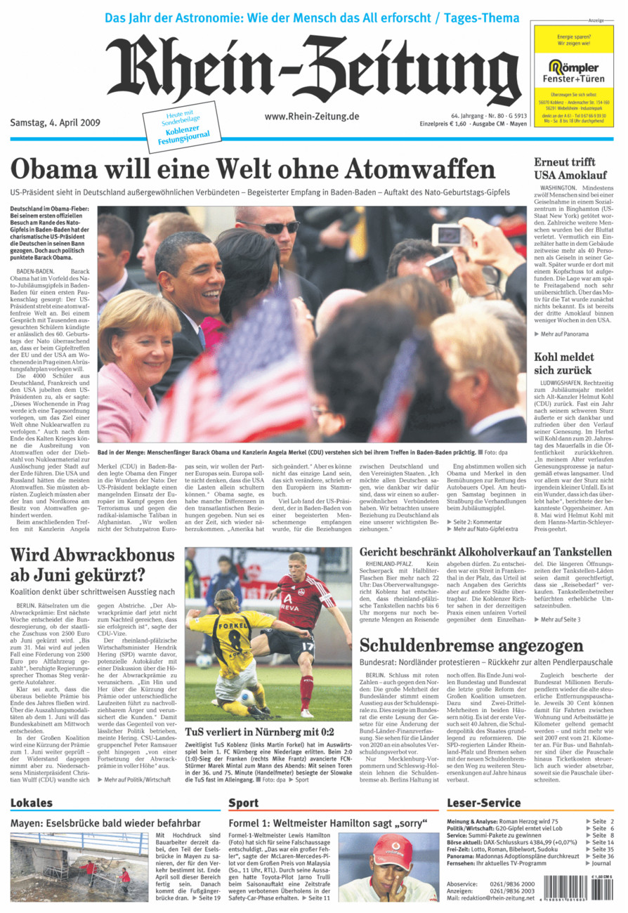 Rhein-Zeitung Andernach & Mayen vom Samstag, 04.04.2009