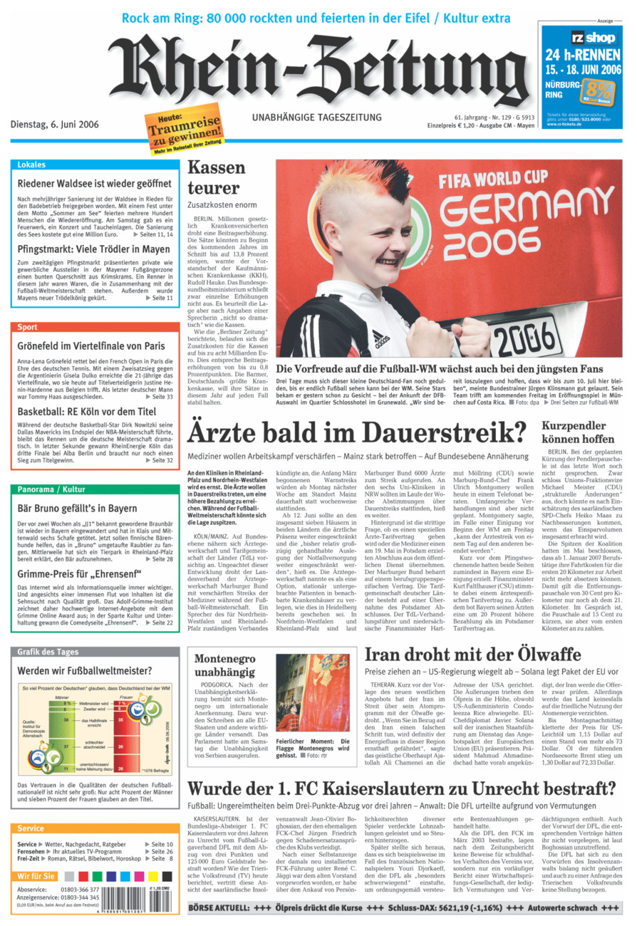 Rhein-Zeitung Andernach & Mayen vom Dienstag, 06.06.2006