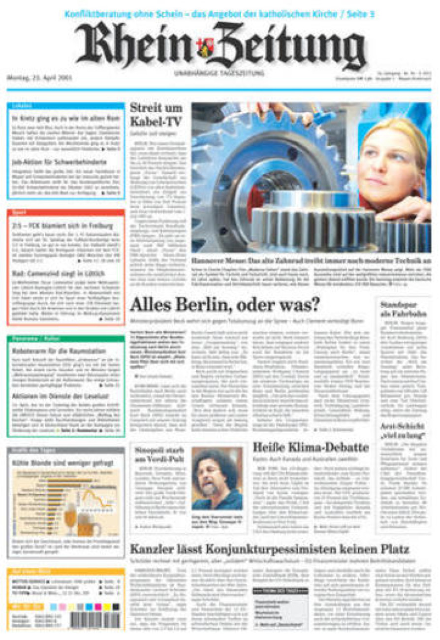 Rhein-Zeitung Andernach & Mayen vom Montag, 23.04.2001