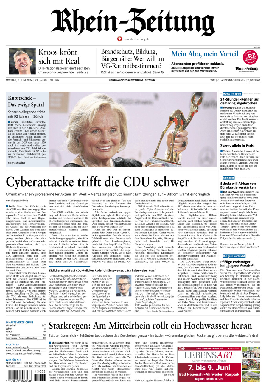 Rhein-Zeitung Andernach & Mayen vom Montag, 03.06.2024