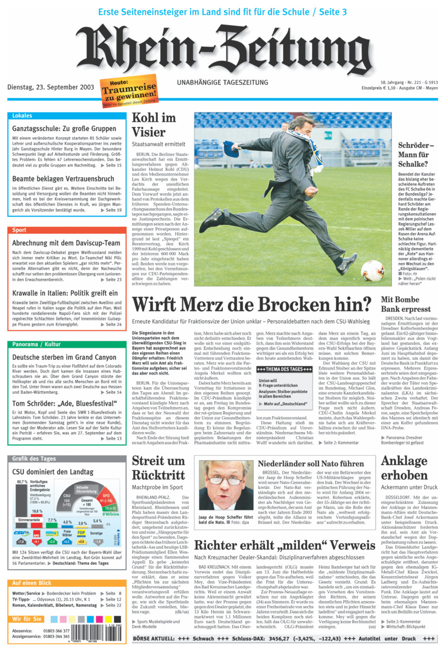 Rhein-Zeitung Andernach & Mayen vom Dienstag, 23.09.2003