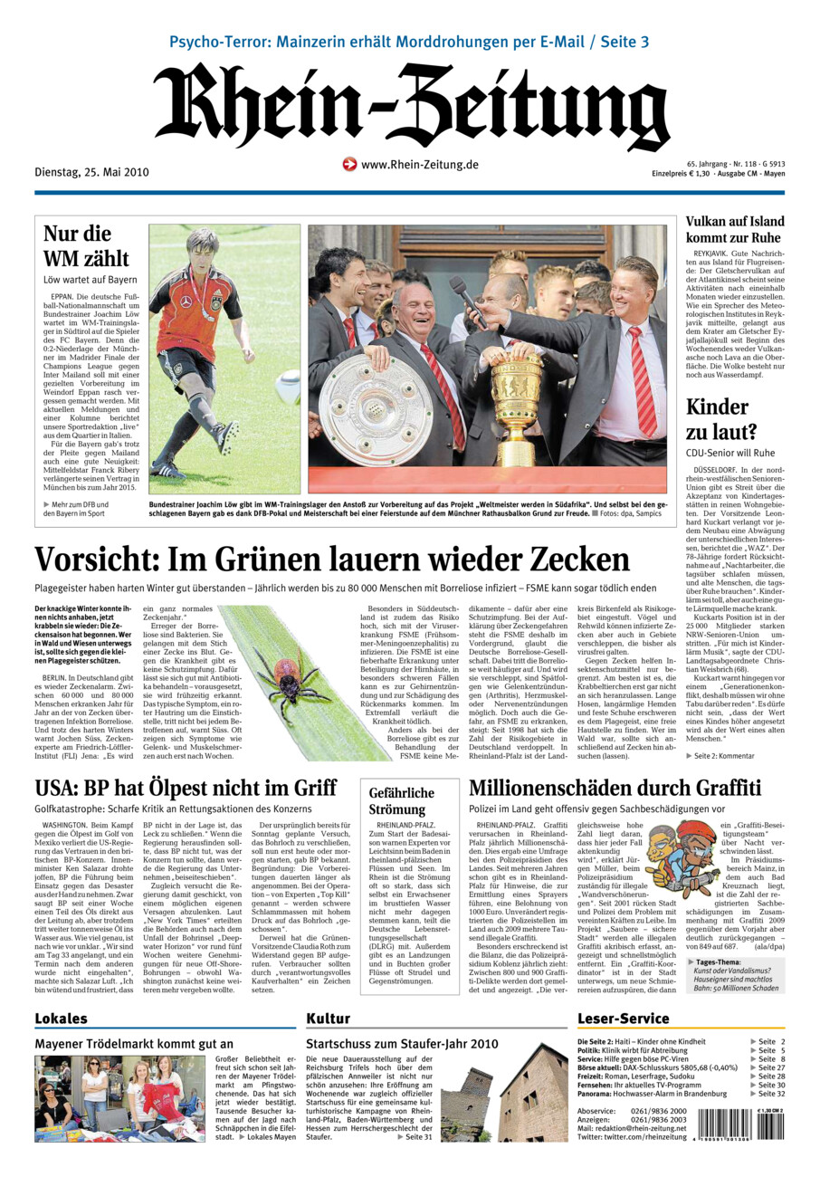 Rhein-Zeitung Andernach & Mayen vom Dienstag, 25.05.2010