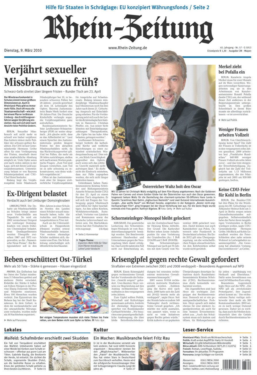 Rhein-Zeitung Andernach & Mayen vom Dienstag, 09.03.2010