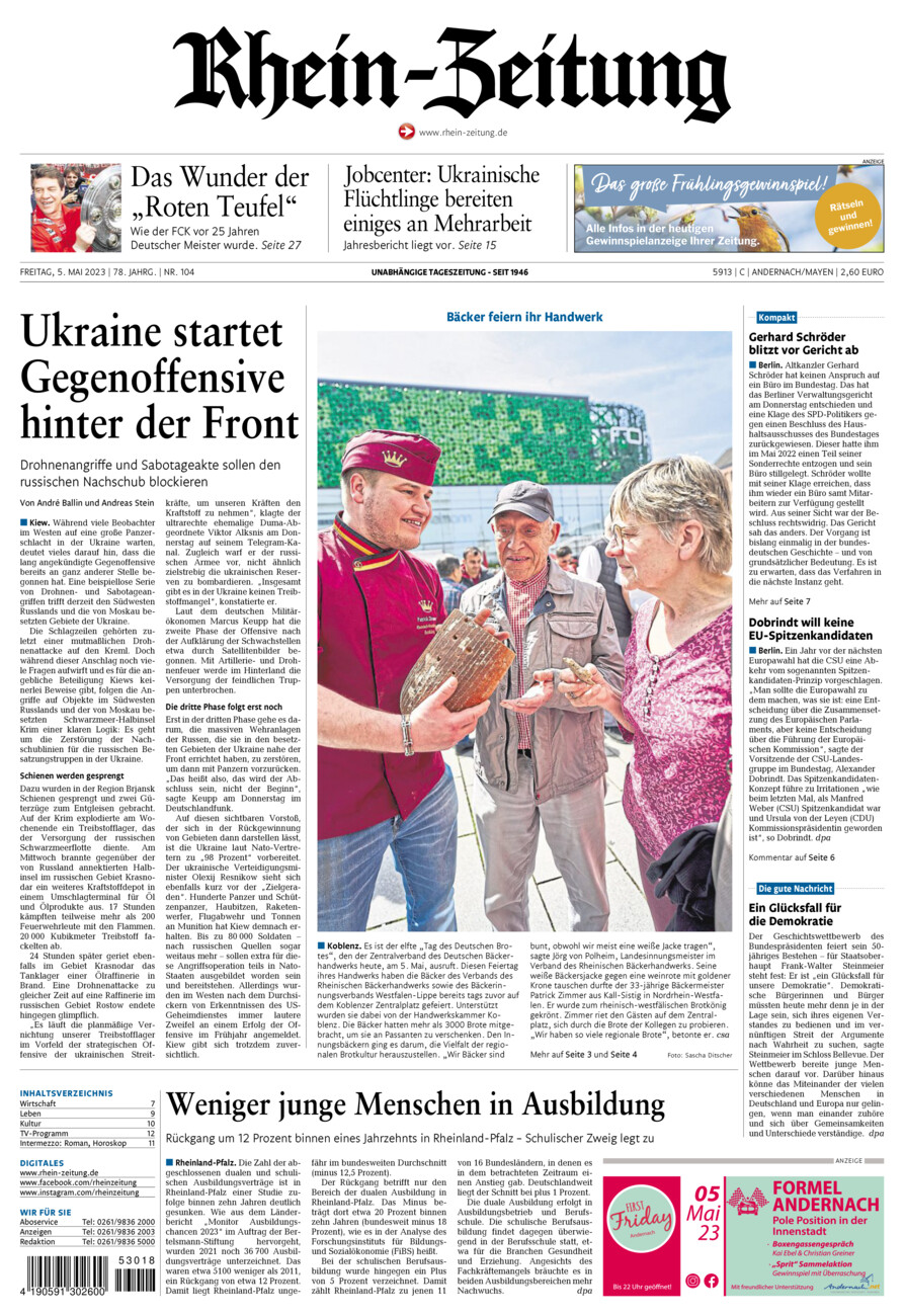 Rhein-Zeitung Andernach & Mayen vom Freitag, 05.05.2023