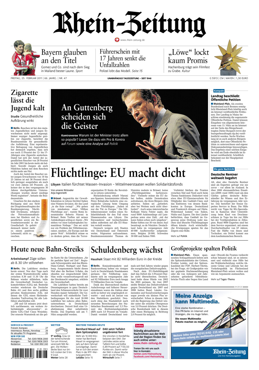 Rhein-Zeitung Andernach & Mayen vom Freitag, 25.02.2011