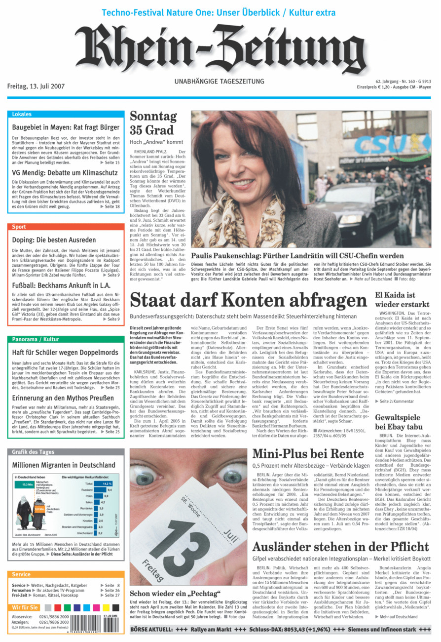 Rhein-Zeitung Andernach & Mayen vom Freitag, 13.07.2007