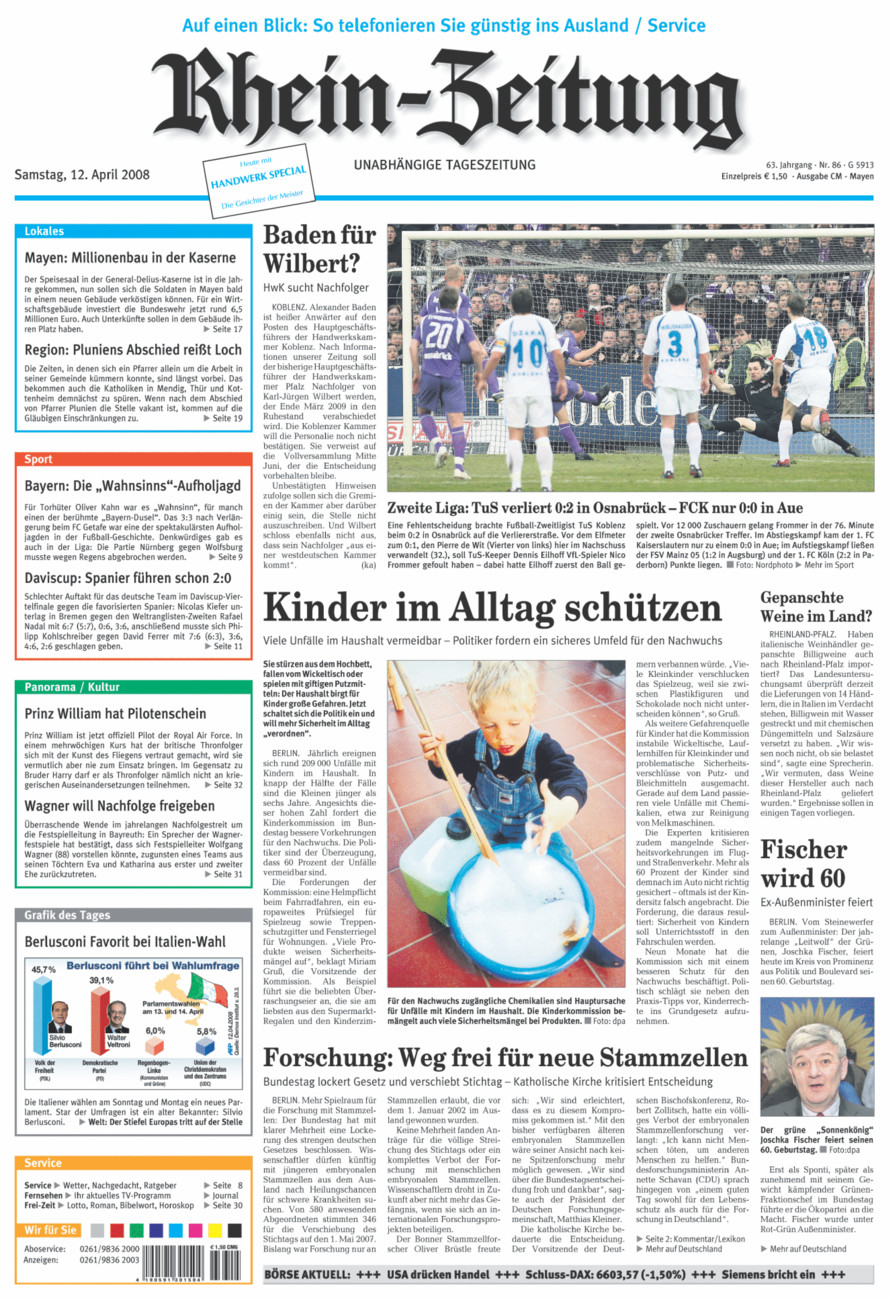 Rhein-Zeitung Andernach & Mayen vom Samstag, 12.04.2008