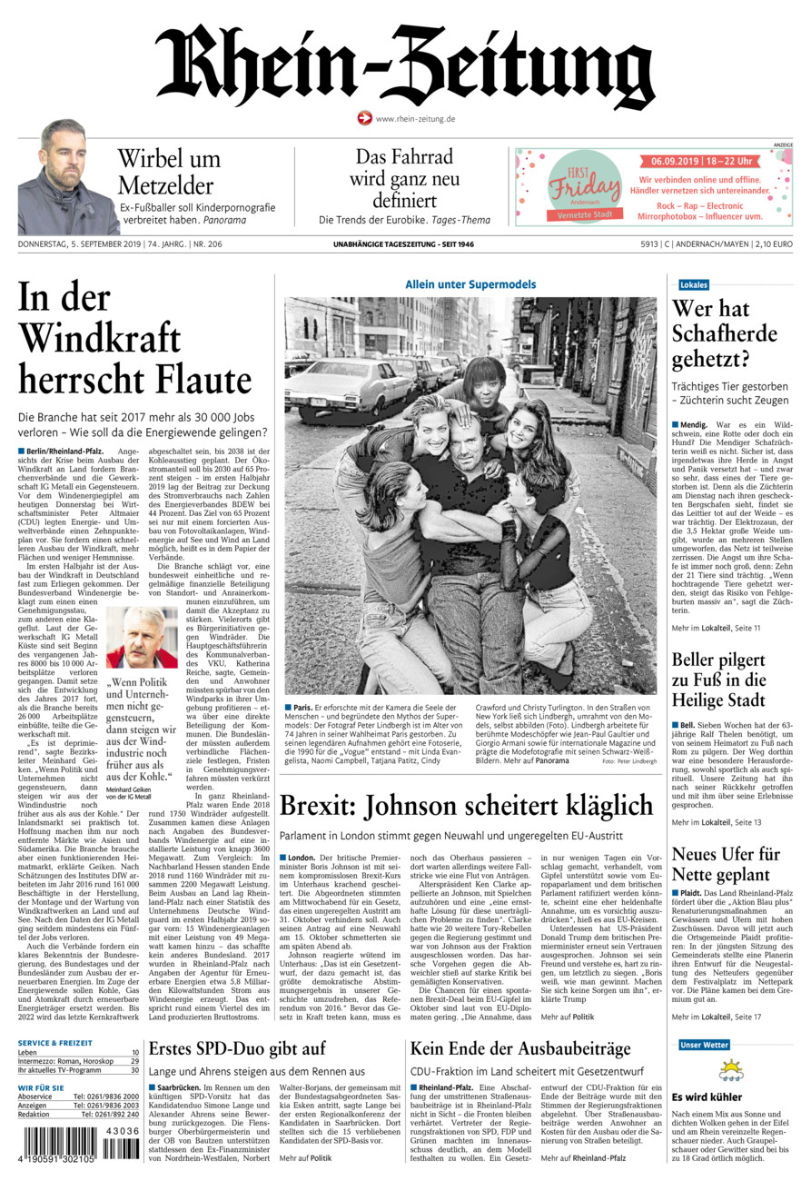 Rhein-Zeitung Andernach & Mayen vom Donnerstag, 05.09.2019