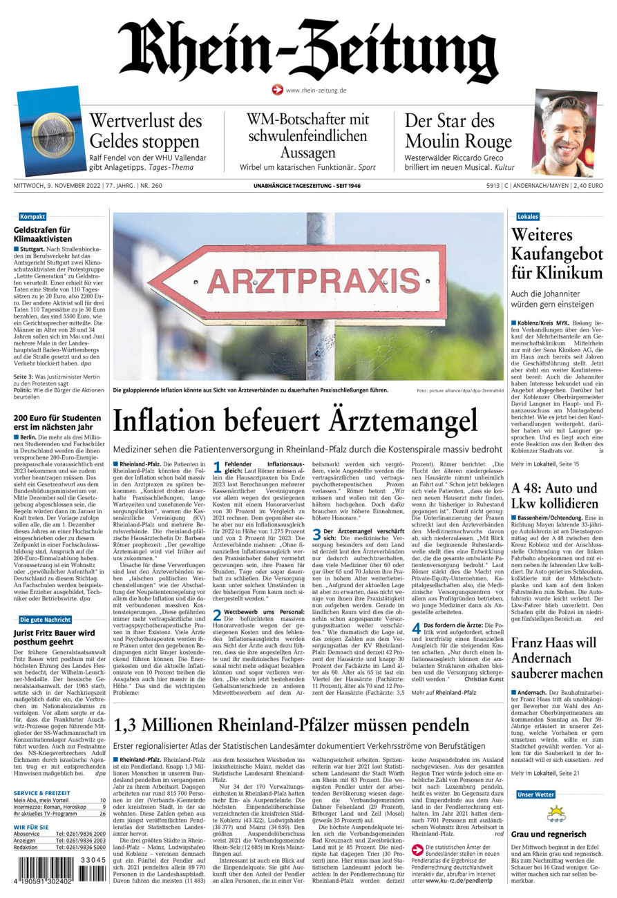 Rhein-Zeitung Andernach & Mayen vom Mittwoch, 09.11.2022