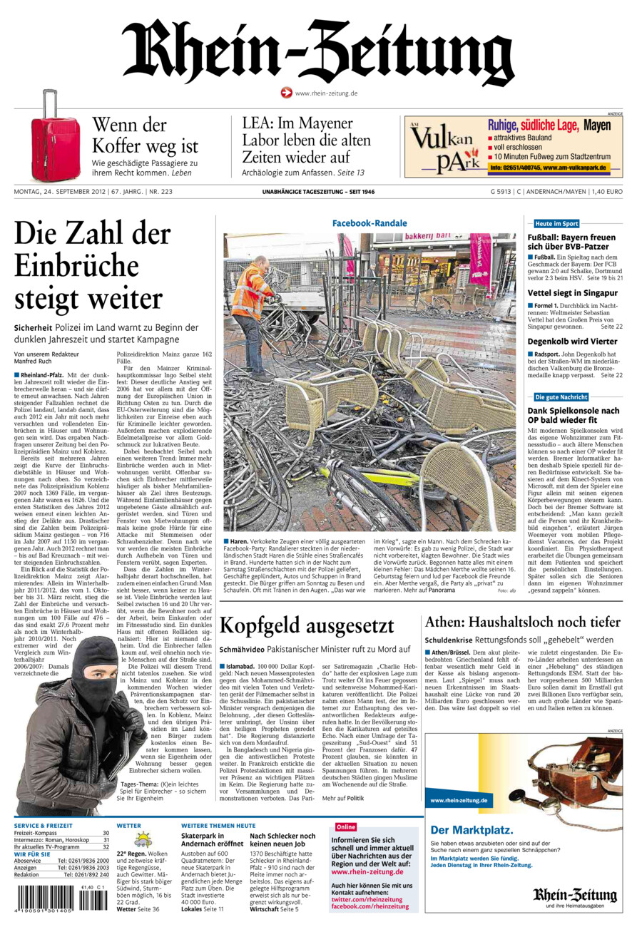 Rhein-Zeitung Andernach & Mayen vom Montag, 24.09.2012