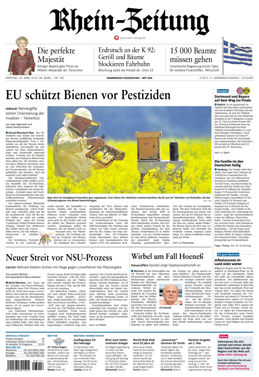 Rhein-Zeitung Andernach & Mayen vom Dienstag, 30.04.2013