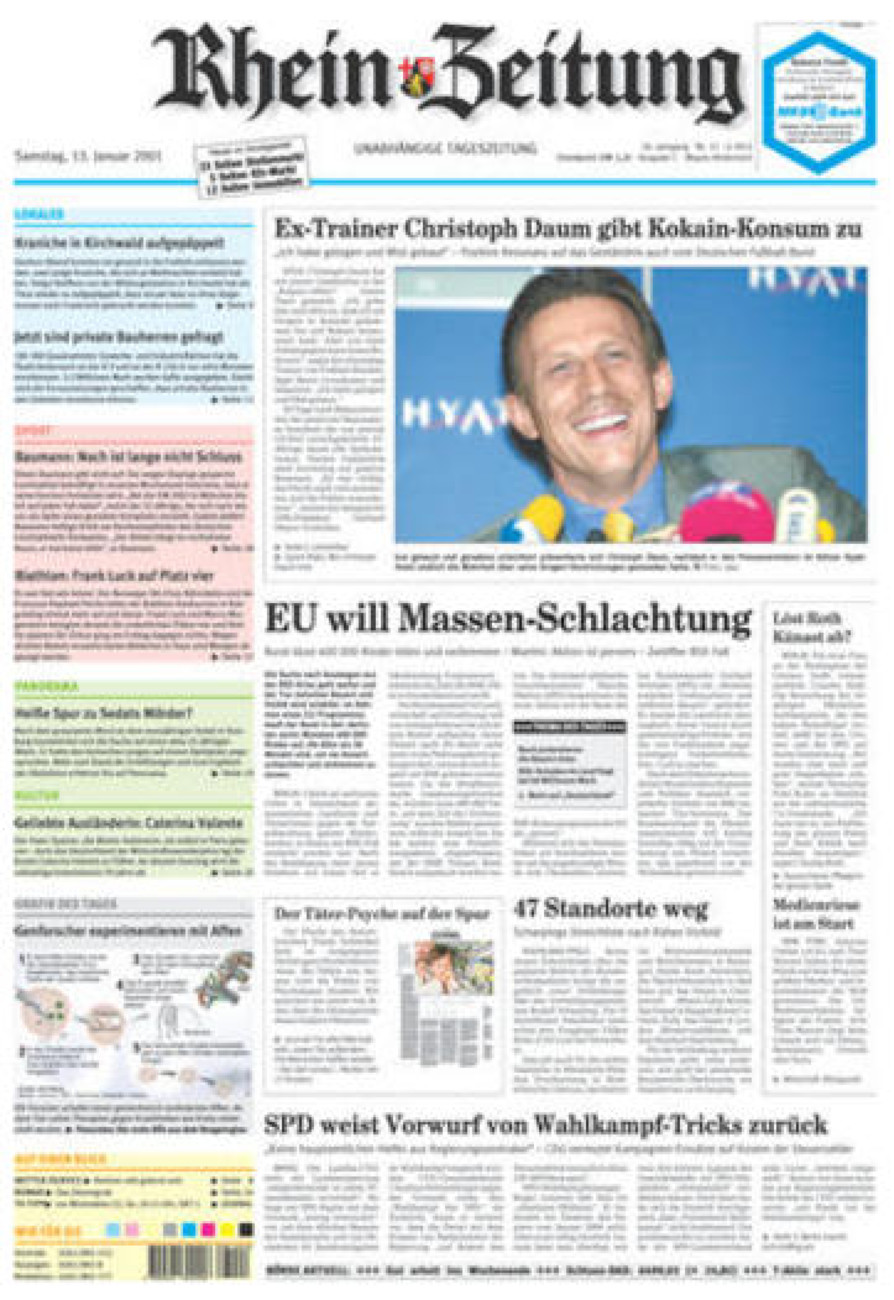Rhein-Zeitung Andernach & Mayen vom Samstag, 13.01.2001